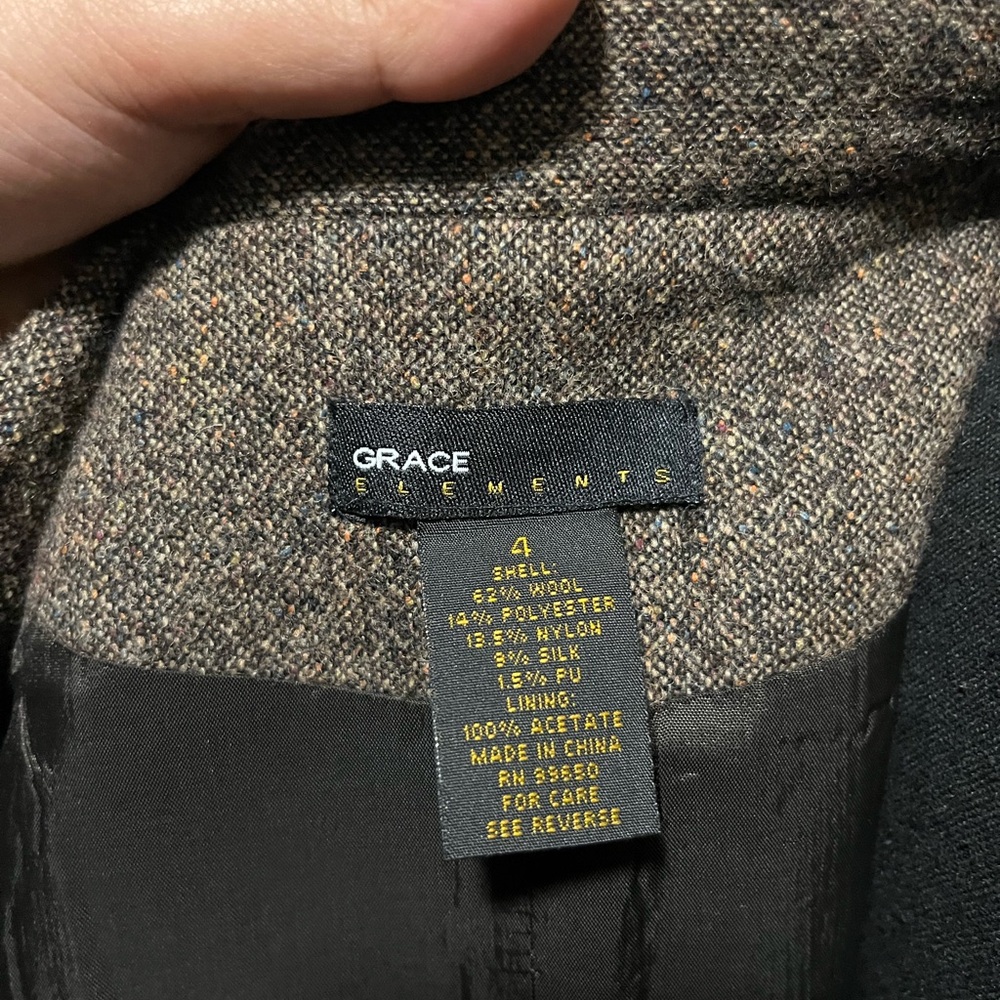 Grace Elements Dark Brown Wool Blend Jacket - image 6